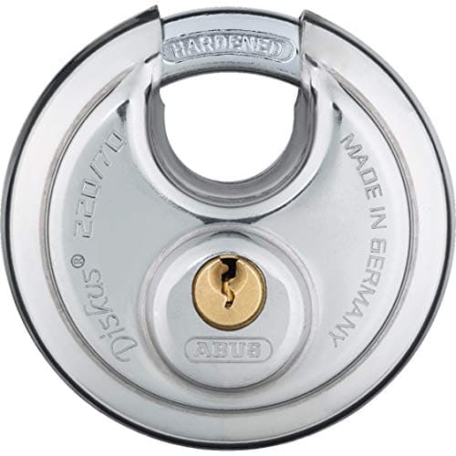 Image of ABUS Discus Padlock 220/70 Made of Stainless Steel - with 360° All-Round Protection - ABUS Security Level 7 - incl. 2 Keys - Silver