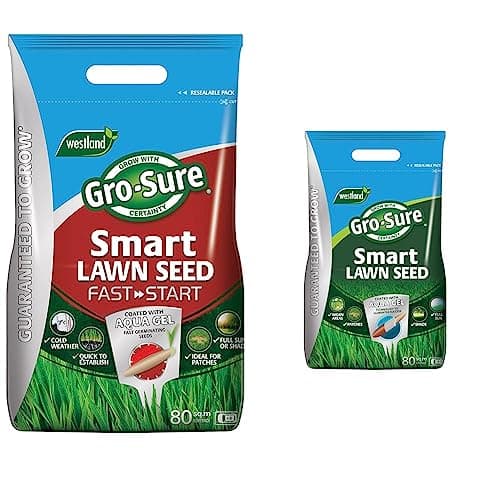 Image of Gro-Sure Smart Lawn Seed - Fast Start 80m2, Green & Aqua Gel Coated Smart Grass Lawn Seed, 80 m2, 3.2 kg, Blue,Green