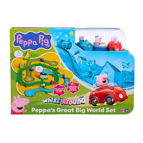 Image of Peppa Pig Whizz Around Peppa’s Great Big World Set, Motorised Vehicles, Track Toys, Pre-school Toys