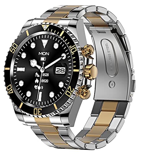 Image of Smart Watch for Men Bluetooth Call Heart Rate Monitor Sleep Tracker Sports Modes Message Reminder Luxury Smartwatch for Android Phones iOS Stainless Steel Business Watch