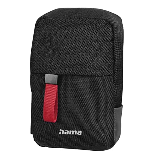 Image of Hama Matera 60H Camera Bag - Small Digital Camera Shoulder Bag with Neck & Belt Loop, Recycled PET, Black