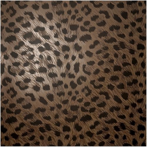 Image of Brown Animal Print Wallpaper Black Soft Fur Effect Spotted Pattern Textured Look Vinyl Wall Covering for Living Room Bedroom Hallway Feature Wall Modern Decor Leopard Print