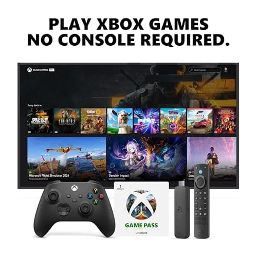 Image of Amazon Fire TV Stick 4K Max + Xbox Carbon Black Controller + 1 Month Game Pass Ultimate