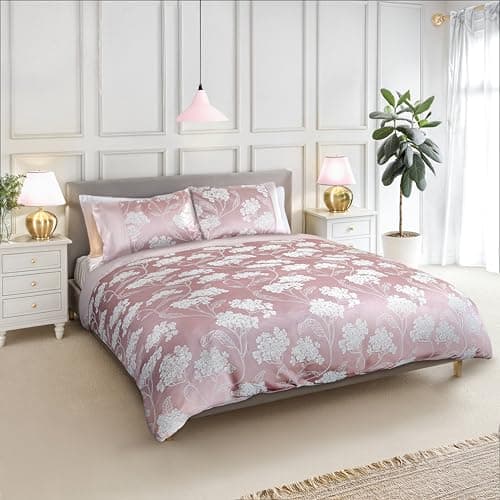 Image of Emma Barclay Blossom - Embellished Jacquard Duvet Set in Blush Pink - Double