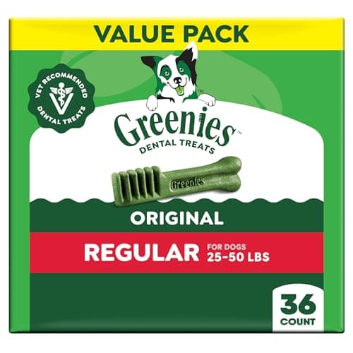 Image of Greenies Original Regular Natural Dog Dental Care Chews Oral Health Dog Treats, 36 count (Pack of 1)
