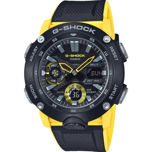 Image of Casio Men's 52.00mm Quartz Watch with Black Analogue - Digital dial and Black Rubber Strap GA-2000-1A9ER