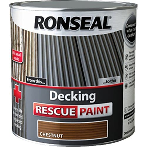 Image of Ronseal DRPC25L 2.5 Litre Decking Rescue Paint - Chestnut
