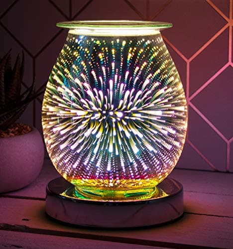 Image of Electric Wax Burner - Touch Sensitive 3D Aroma Lamp Firework Effect - Oil Burner - Wax Burner- Amazing Scents To Fill Your Home - Spare Bulb Included