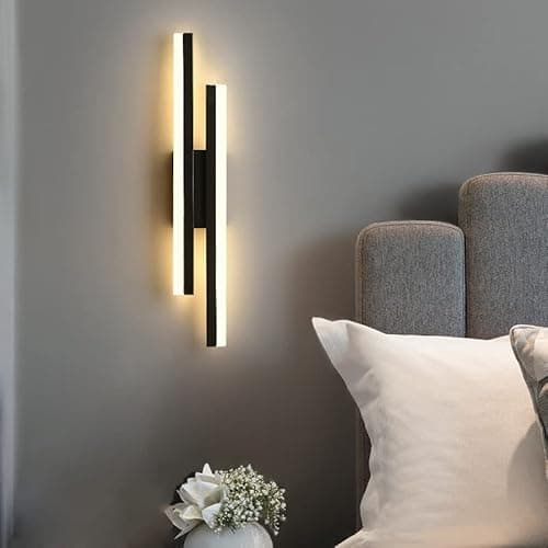 Image of Riserva Wall Light LED Indoor, 16W 1800LM Wall Lamp Modern, Warm White 3000K, Black Long Wall Sconce Acrylic for Bedroom, Living Room, Corridor, Hallway