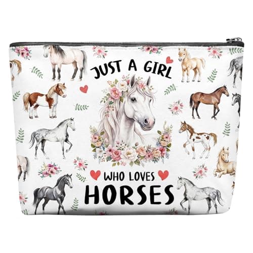 Image of Horse Makeup Bag, Horse Gifts for Women Girls Make up Bag, Horse Lovers Make up Bag with Zipper Toiletry Cosmetic Bag Organiser, Horse Gifts for Horse Lovers Daughter Friend Sister Wife