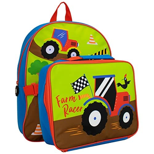 Image of Harry Bear Kids Backpack and Lunchbag Set Multicoloured Tractor