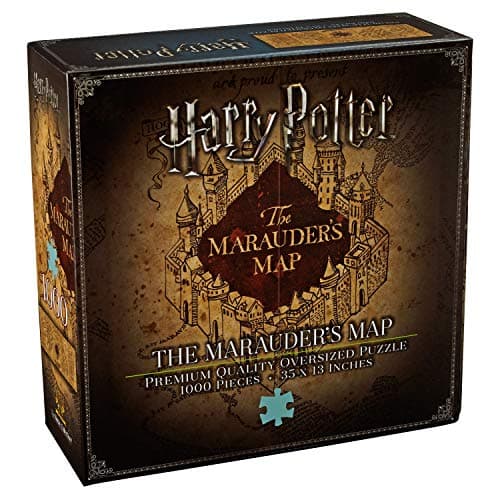 Image of The Noble Collection Harry Potter Marauders Map 1000pc Jigsaw Puzzle - 35 x 13in (89 x 33cm) Oversized Puzzle - Harry Potter Film Set Movie Props Gifts