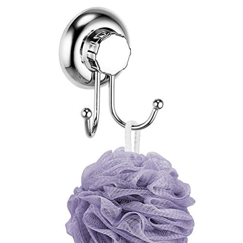 Image of MaxHold No-Drilling/Suction Cup Double Robe Hook - Vaccum System - Stainless Steel Never Rust - for Bathroom & Kitchen
