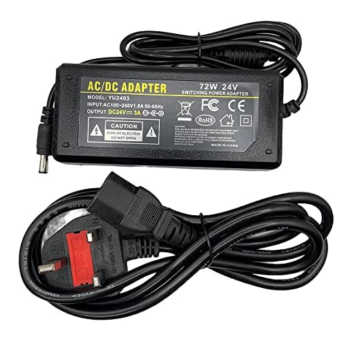 Image of Multibao 24V 3A Power Supply, AC Adapter 100-240V 50-60hz 24V 72W Power Adapter Transformer Charger 5.5x2.5mm DC Jack for LED Strip Light, CCTV Camera, 3D Printer, LCD Monitors