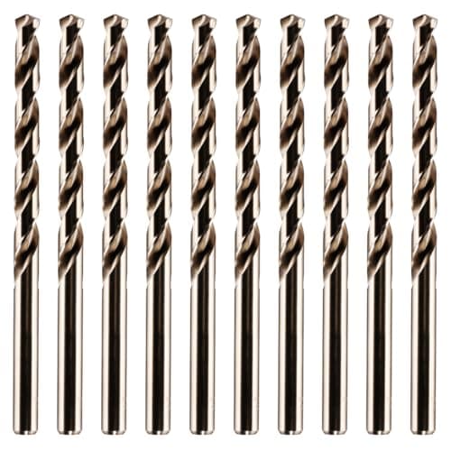 Image of Rennie Tools - Box of 10 x 7.5mm Long Series HSS Cobalt Jobber Drill Bit Set For Stainless Steel, Hard Metals, Aluminium, Cast Iron, Copper. DIN340 Twist Drill Bit Sets Supplied In A Box