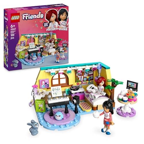 Image of LEGO Friends Paisley’s Room Set, Creative Learning Toy for 6 Plus year Old Girls, with 2 Heartlake City Characters, a Bunny Figure, Instruments and Dolls' House Accessories 42647