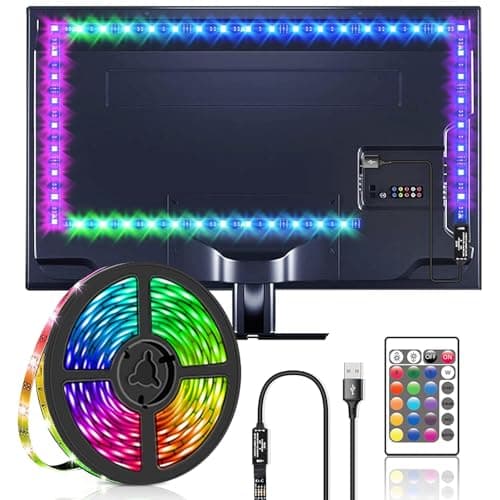 Image of LTBBOID LED Lights for TV 3 Meters, TV Backlights, USB LED Strip Lights with Remote, 5050 RGB DIY Color Changing Strip Lights, Party and Home Decoration