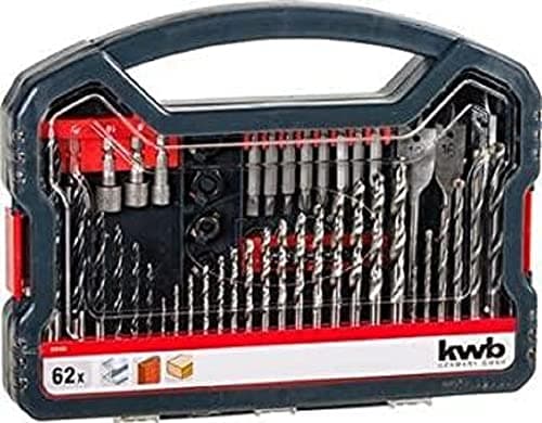 Image of kwb Power-Box 62-Pieces. Drill and Bit Set - Complete Tool Set for Drilling, Screwdriving, and Milling