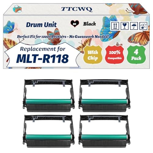 Image of Compatible for Samsung MLT-R118 Drum Unit Work for Samsung M3015DW M3065FW Printers, with Chip, High Yield 10000 Pages, High-Definition Printing (4 Pack Black)