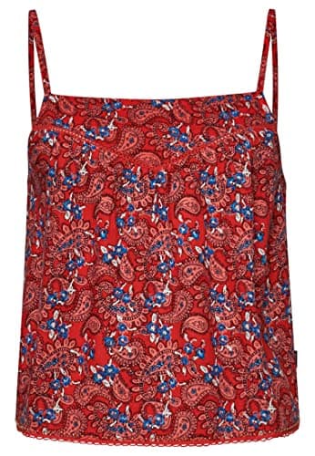 Image of Superdry Womens Vintage Embellished CAMI TOP Cami Shirt, Paisley Red AOP, M