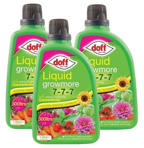 Image of Doff Liquid Growmore | Highly Concentrated 3 x 1Litre =900L Ready to Use | Seaweed Enriched Formula