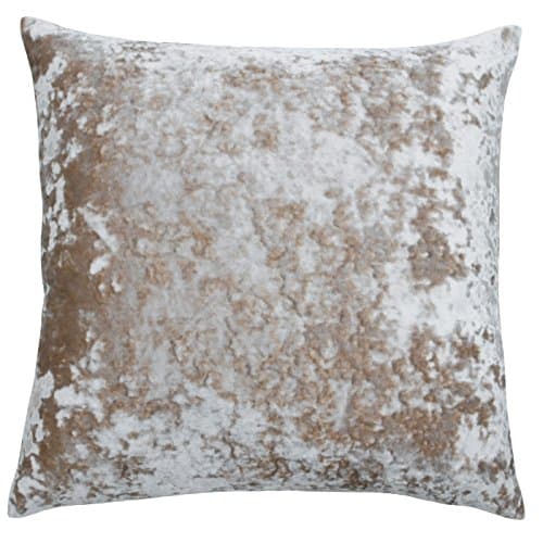 Image of Riva Paoletti Verona Cushion Cover Square - Oyster Beige - Velvet Feel - Crushed Velvet Look - Hidden Zip Design - 100% Polyester - 55 x 55cm (22" x 22" inches) - Designed in the UK