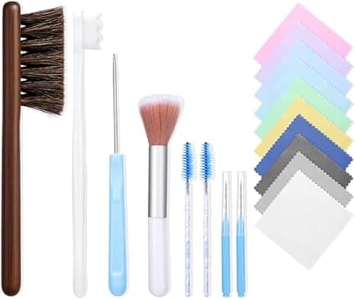 Image of Jewelry Cleaning Kit 18-Piece with Polishing Cloths and Brushes for Rings Earrings Silver (01) Attractive
