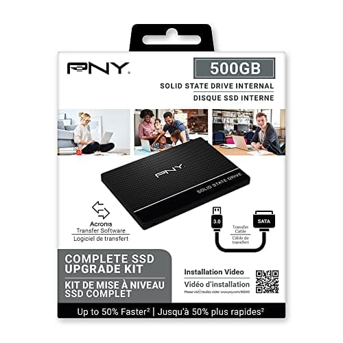 Image of PNY CS900 500GB 2.5” SATA III Internal Solid State Drive Complete Upgrade Kit - (SSD7CS900-500KIT-RB)