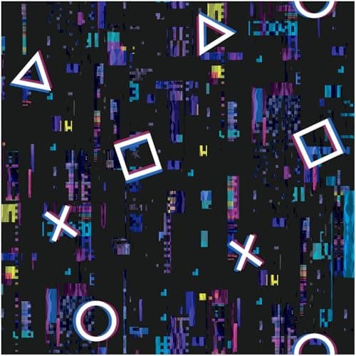Image of YöL Video Game Glitch Wallpaper - Multicoloured Pink Purple Black Blue - Gaming Streaming Teenager Kids Boys Bedroom Man Cave Feature Wall Geometric Modern