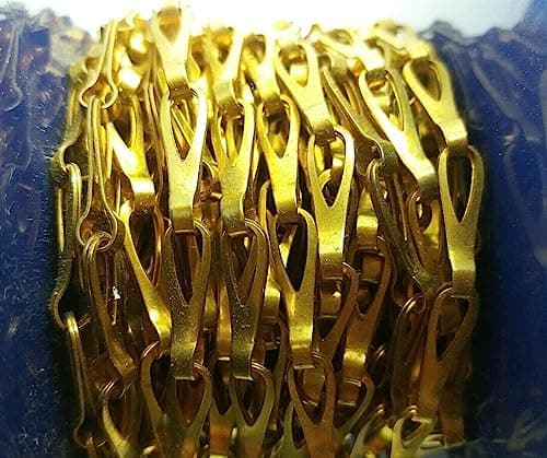 Image of Polished Brass Chandelier Chain Mirror Picture Hanging 1 Meter Length 16mm Long Links