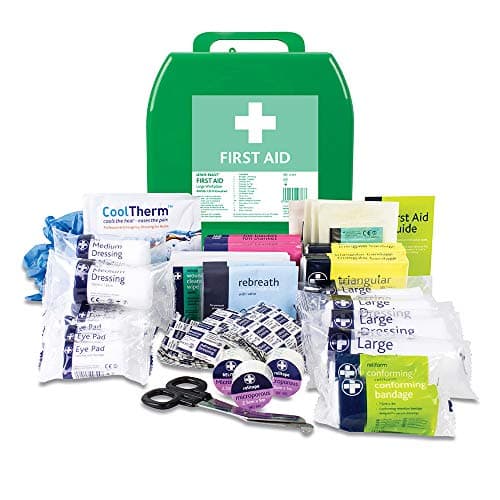 Image of Lewis-Plast Large Premium BS8599-1 Compliant (Low Risk High Risk) First Aid Kit - First Aid Kit for Injuries Green