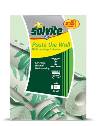 Image of Solvite Paste the Wall, Wallcoverings Adhesive, Ready to Use in Under 2 Minutes, Hangs up to 10 Rolls, 474g