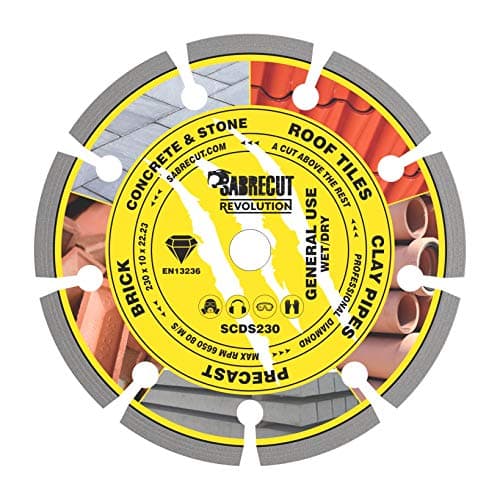 Image of 1 x SabreCut SCDS230 230mm (9 inch) x 10mm x 22.23mm Bore Segmented Angle Grinder Diamond Circular Saw Blade