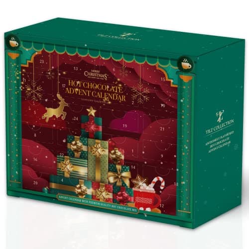 Image of Hot Chocolate Advent Calendar – 24 Days of Premium Cocoa Sachets with Marshmallows, Candy Cane & Chocolate Drops | Luxury Christmas Countdown Gift Set for Kids & Adults (2025 Edition)