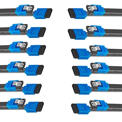 Image of Benfei SATA Cable III, 12 Pack SATA Cable III 6Gbps Straight HDD SDD Data Cable with Locking Latch 18 Inch for SATA HDD, SSD, CD Driver, CD Writer