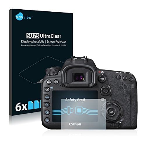 Image of Savvies 6 Pack Screen Protector compatible with Canon EOS 7D Mark II Protection Film Clear