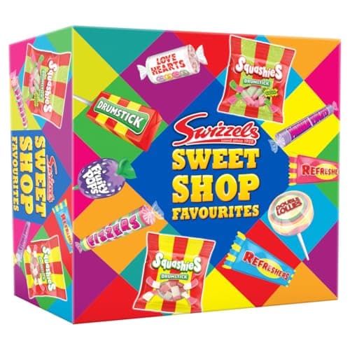 Image of Swizzels Sweet Shop Favourites 500g, Assorted Retro Sweets Gift, Individually Wrapped Classics Including Drumsticks, Refreshers, Love Hearts, Parma Violets & Squashies for Sharing