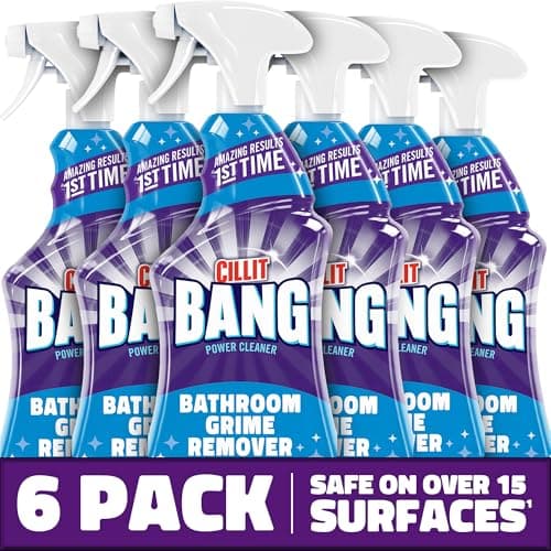 Image of Cillit Bang Bathroom Grime Remover Spray | Removes up to 100% of soap scum and watermarks | 6x 750ml