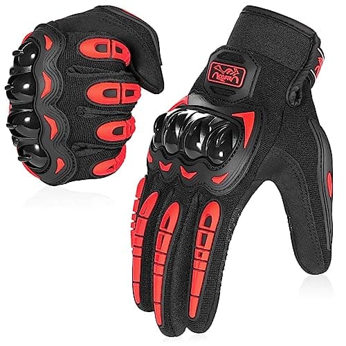 Image of COFIT Motorcycle Gloves for Men and Women, Full Finger Touchscreen Motorbike Gloves for BMX ATV MTB Riding, Road Racing, Cycling, Climbing - Red L