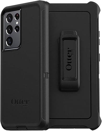 Image of OtterBox Galaxy S21 Ultra 5G (Only) - Defender Series Screenless Edition Case - Black - Rugged & Durable - with Port Protection - Holster Clip Included - Non-Retail Packaging