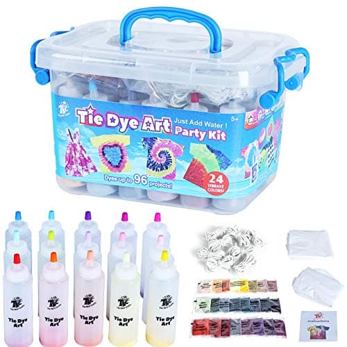 Image of TBC The Best Crafts Tie-Dye Art Kit for Over 12 Kids to Play, Easy & Fun (24 Colours)
