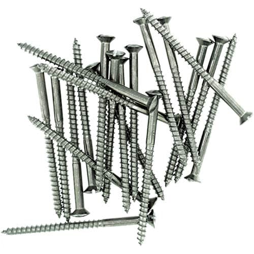 Image of No.10 x 1.58 (5.0mm x 40mm) Slot Raised Countersunk Wood Screw - Stainless Steel (A2) (Pack of 20)