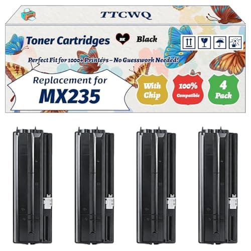 Image of TTCWQ Compatible for Sharp MX235 MX-235GT Toner Cartridges Work for Sharp MX-M232D MX-M180 MX-M182 MX-M182D Printers (4 Pack Black)