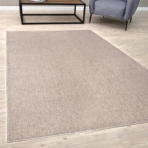 Image of BORING PANDA Area Rugs – Low Pile, Contemporary Rugs for Living Rooms, Bedrooms, Dining Rooms, and Entryways - Modern Design, No Shedding Construction - Beige, 80x150 cm