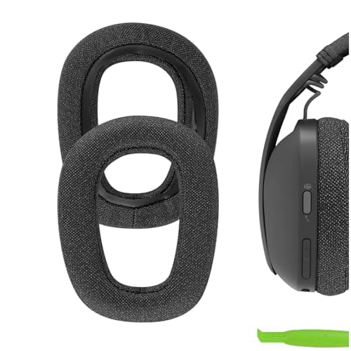 Image of Geekria Comfort Mesh Fabric Replacement Ear Pads for Logitech Zone Vibe 100/125, G435 Lightspeed Wireless Headphones Ear Cushions, Repair Parts (Black)
