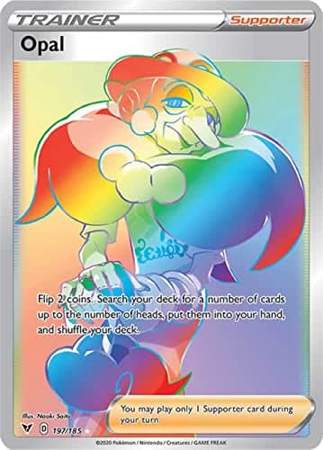 Image of Opal 197/185 Secret Rare Pokemon Card (SWSH04 Vivid Voltage) + 1x TitanCards® Toploader