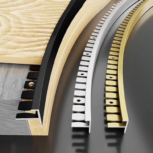 Image of Raouoae Stair Edge Profile, Bendable F-Shape Metal Edging for Laminate, Parquet & Tile Steps, 135cm X 2, Step & Floor Edging Trim, Corner Protector for Staircase & Flooring(Silver,S)