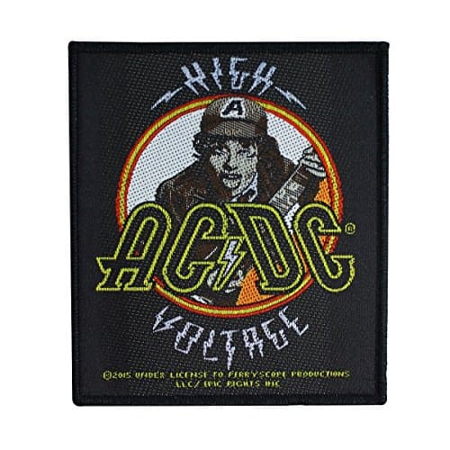 Image of AC/DC High Voltage Angus Patch, 8x10cm, 1 Rectangular Black Fabric Patch by Perverted Taste Music GmbH