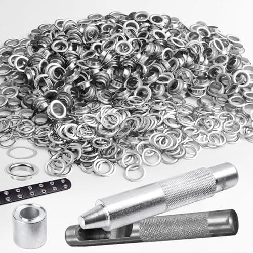 Image of YPLonon Pack of 200 Stainless Steel Eyelets Set Eyelet Pliers Tarpaulin Eyelets Inner Diameter 10 mm Grommet Tool Kit Grommet Eyelets Grommet Tools for Shoes Clothing Leather Fabric Tarpaulins