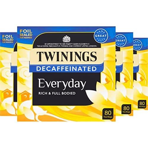 Image of Twinings Everyday Decaf Tea | Classic Blend, Rich & Well Rounded Decaffeinated Black Tea | Multipack Bulk Buy, 320 (4 x 80) Biodegradable Tea Bags